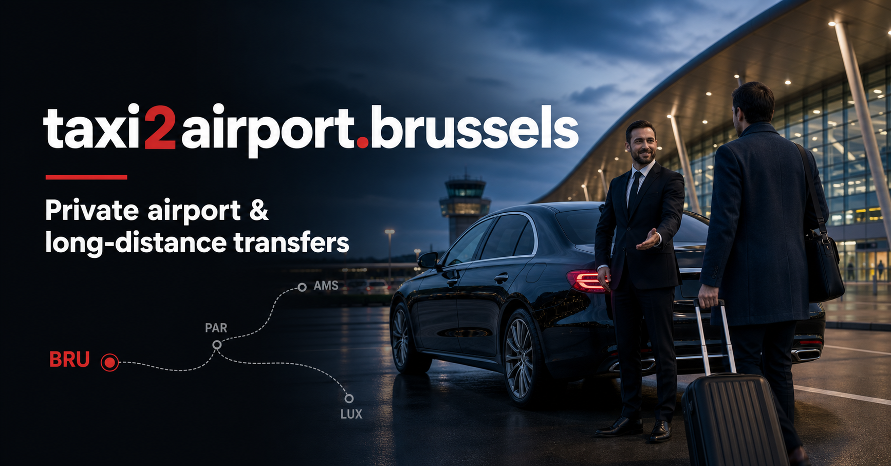 Chauffeur welcoming a passenger outside an airport terminal